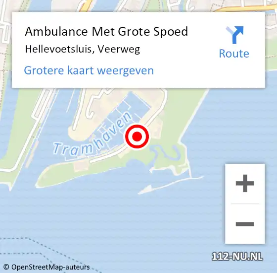 Locatie op kaart van de 112 melding: Ambulance Met Grote Spoed Naar Hellevoetsluis, Veerweg op 8 februari 2023 00:33