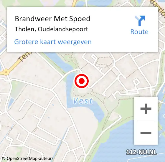 Locatie op kaart van de 112 melding: Brandweer Met Spoed Naar Tholen, Oudelandsepoort op 8 februari 2023 04:14