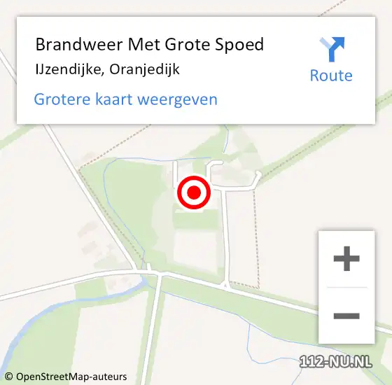 Locatie op kaart van de 112 melding: Brandweer Met Grote Spoed Naar IJzendijke, Oranjedijk op 8 februari 2023 05:17