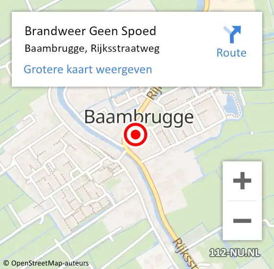 Locatie op kaart van de 112 melding: Brandweer Geen Spoed Naar Baambrugge, Rijksstraatweg op 8 februari 2023 06:06