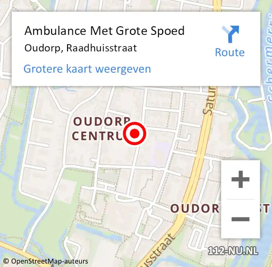 Locatie op kaart van de 112 melding: Ambulance Met Grote Spoed Naar Oudorp, Raadhuisstraat op 8 februari 2023 07:11