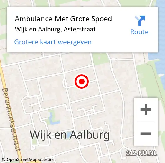 Locatie op kaart van de 112 melding: Ambulance Met Grote Spoed Naar Wijk en Aalburg, Asterstraat op 8 februari 2023 07:42