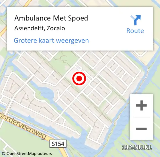 Locatie op kaart van de 112 melding: Ambulance Met Spoed Naar Assendelft, Zocalo op 8 februari 2023 07:58