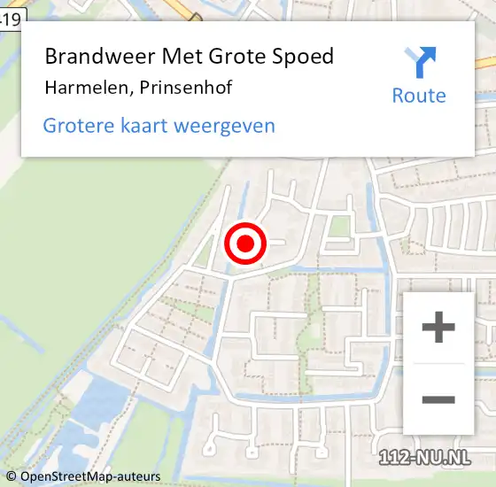 Locatie op kaart van de 112 melding: Brandweer Met Grote Spoed Naar Harmelen, Prinsenhof op 8 februari 2023 08:28