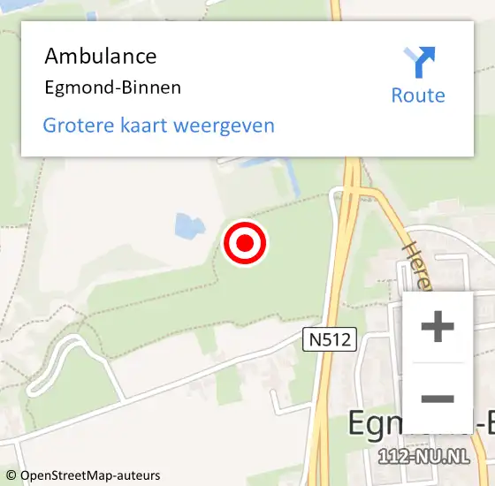 Locatie op kaart van de 112 melding: Ambulance Egmond-Binnen op 8 februari 2023 09:04