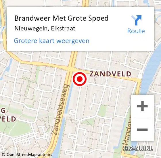 Locatie op kaart van de 112 melding: Brandweer Met Grote Spoed Naar Nieuwegein, Eikstraat op 8 februari 2023 09:20