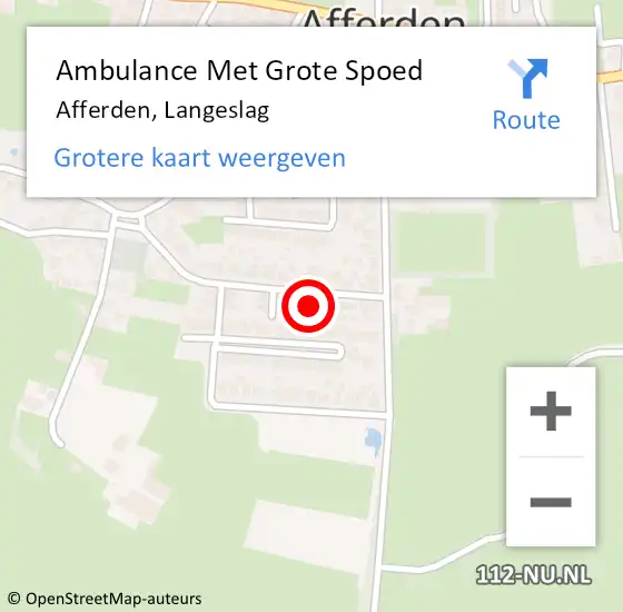 Locatie op kaart van de 112 melding: Ambulance Met Grote Spoed Naar Afferden, Langeslag op 8 februari 2023 09:44