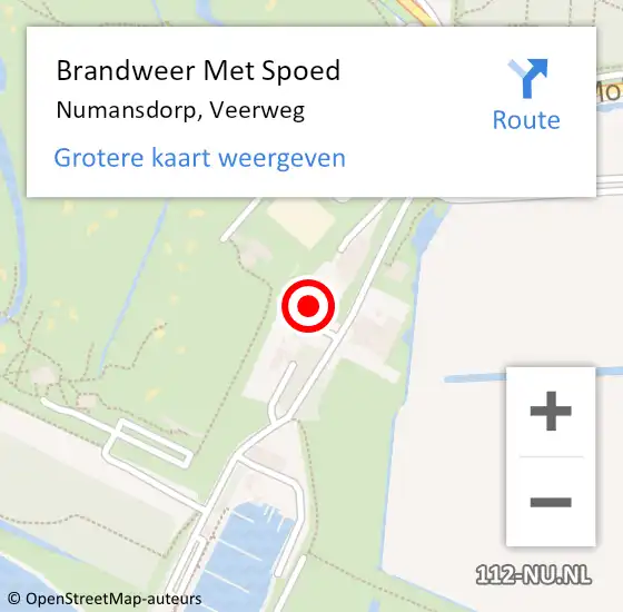 Locatie op kaart van de 112 melding: Brandweer Met Spoed Naar Numansdorp, Veerweg op 8 februari 2023 09:52