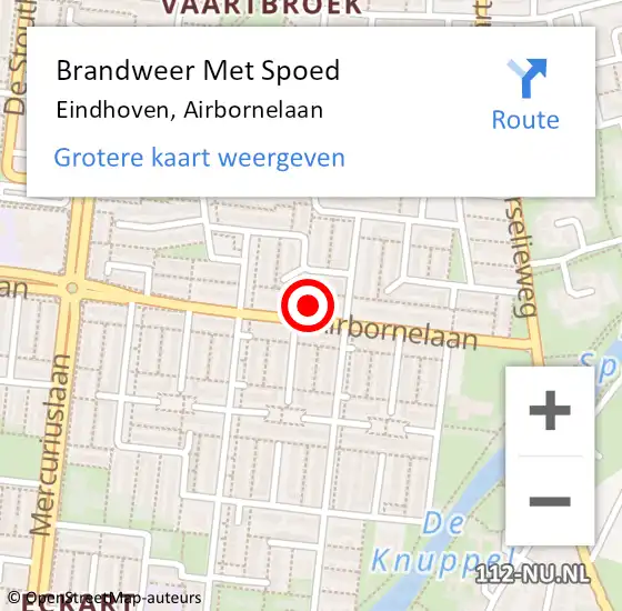 Locatie op kaart van de 112 melding: Brandweer Met Spoed Naar Eindhoven, Airbornelaan op 8 februari 2023 10:17