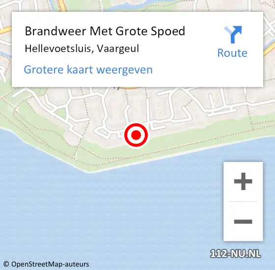 Locatie op kaart van de 112 melding: Brandweer Met Grote Spoed Naar Hellevoetsluis, Vaargeul op 8 februari 2023 10:39