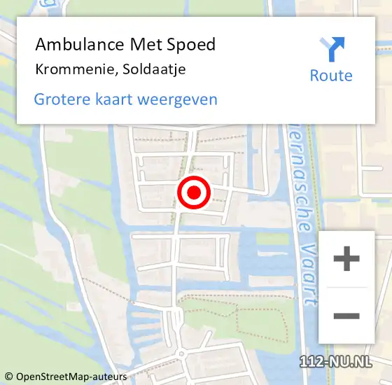 Locatie op kaart van de 112 melding: Ambulance Met Spoed Naar Krommenie, Soldaatje op 8 februari 2023 10:48