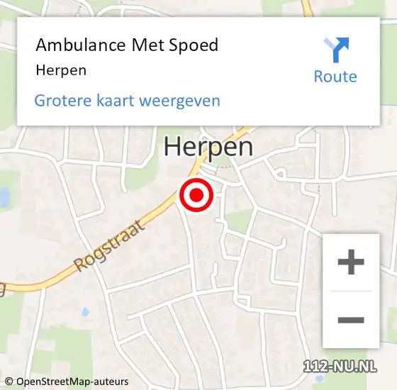 Locatie op kaart van de 112 melding: Ambulance Met Spoed Naar Herpen op 8 februari 2023 11:23