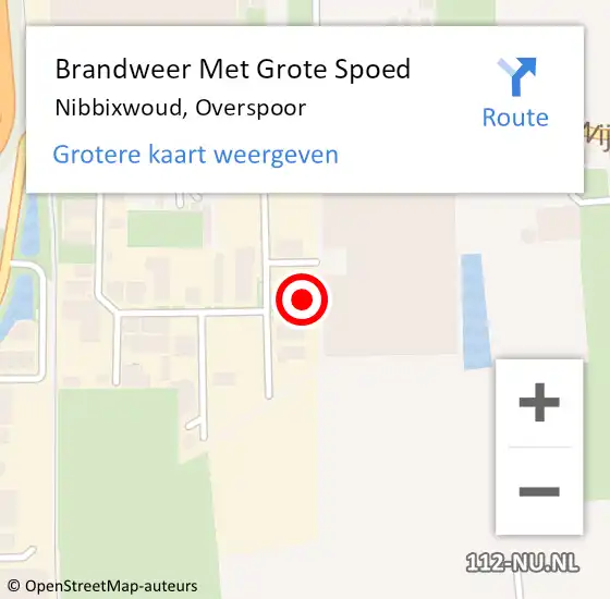 Locatie op kaart van de 112 melding: Brandweer Met Grote Spoed Naar Nibbixwoud, Overspoor op 8 februari 2023 12:33