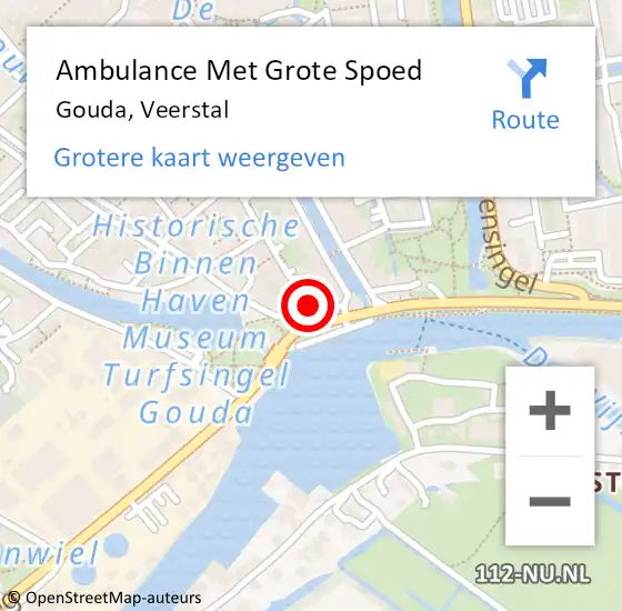 Locatie op kaart van de 112 melding: Ambulance Met Grote Spoed Naar Gouda, Veerstal op 8 februari 2023 12:39