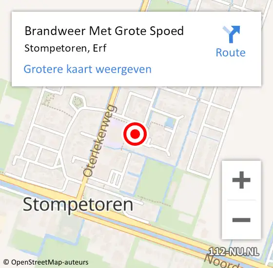 Locatie op kaart van de 112 melding: Brandweer Met Grote Spoed Naar Stompetoren, Erf op 8 februari 2023 13:38