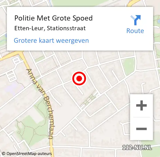 Locatie op kaart van de 112 melding: Politie Met Grote Spoed Naar Etten-Leur, Stationsstraat op 8 februari 2023 13:59