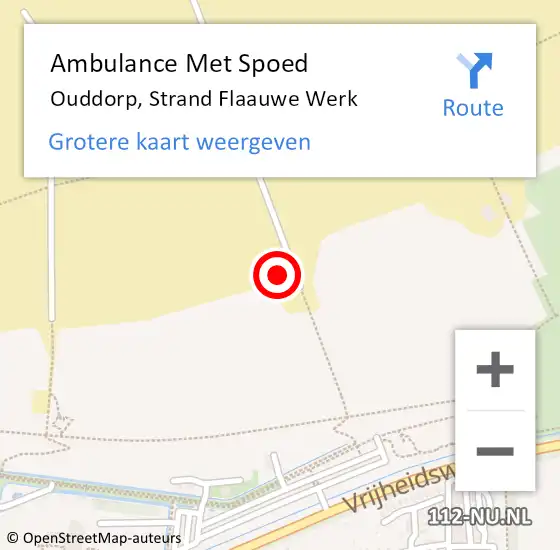 Locatie op kaart van de 112 melding: Ambulance Met Spoed Naar Ouddorp, Strand Flaauwe Werk op 8 februari 2023 14:13
