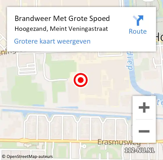 Locatie op kaart van de 112 melding: Brandweer Met Grote Spoed Naar Hoogezand, Meint Veningastraat op 8 februari 2023 14:33