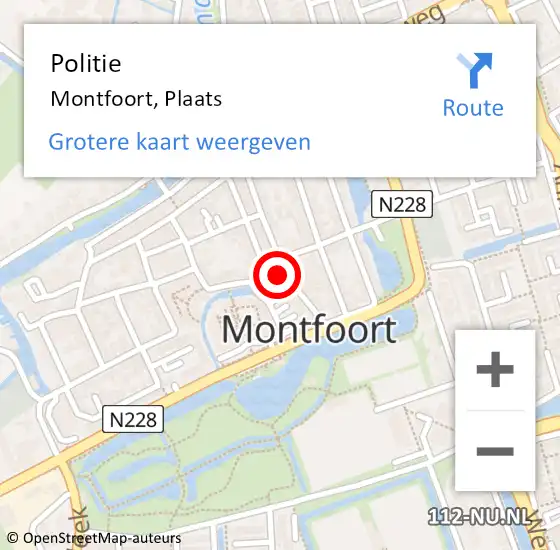 Locatie op kaart van de 112 melding: Politie Montfoort, Plaats op 8 februari 2023 15:25