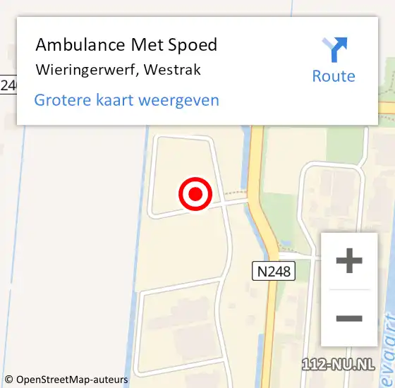 Locatie op kaart van de 112 melding: Ambulance Met Spoed Naar Wieringerwerf, Westrak op 8 februari 2023 16:07