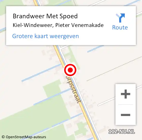 Locatie op kaart van de 112 melding: Brandweer Met Spoed Naar Kiel-Windeweer, Pieter Venemakade op 8 februari 2023 16:29