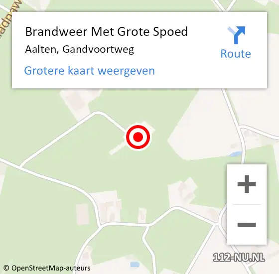 Locatie op kaart van de 112 melding: Brandweer Met Grote Spoed Naar Aalten, Gandvoortweg op 8 februari 2023 16:31