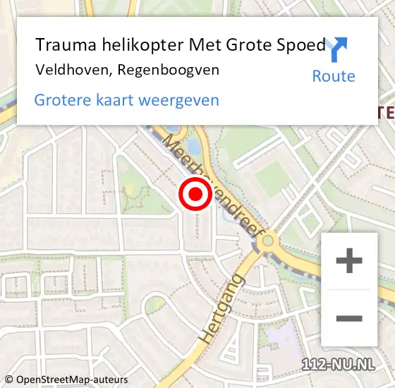 Locatie op kaart van de 112 melding: Trauma helikopter Met Grote Spoed Naar Veldhoven, Regenboogven op 8 februari 2023 17:37