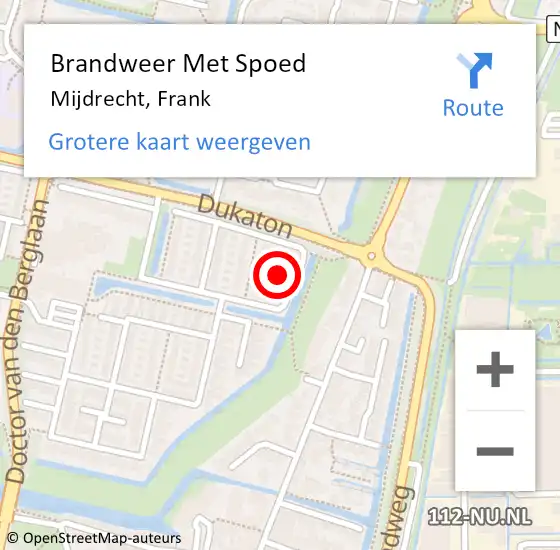 Locatie op kaart van de 112 melding: Brandweer Met Spoed Naar Mijdrecht, Frank op 8 februari 2023 17:42