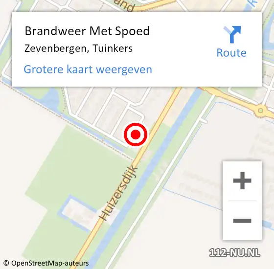 Locatie op kaart van de 112 melding: Brandweer Met Spoed Naar Zevenbergen, Tuinkers op 8 februari 2023 17:45