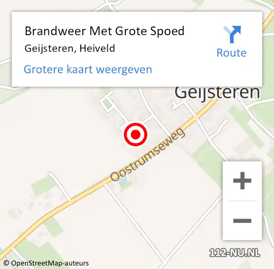 Locatie op kaart van de 112 melding: Brandweer Met Grote Spoed Naar Geijsteren, Heiveld op 8 februari 2023 17:53