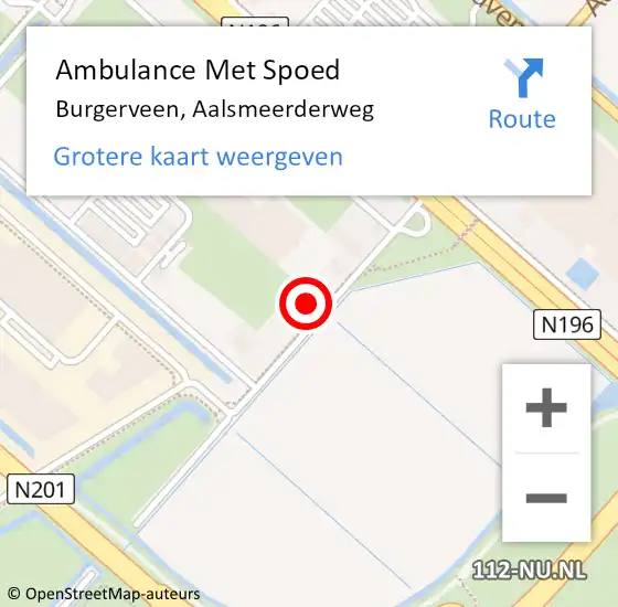 Locatie op kaart van de 112 melding: Ambulance Met Spoed Naar Burgerveen, Aalsmeerderweg op 8 februari 2023 18:24