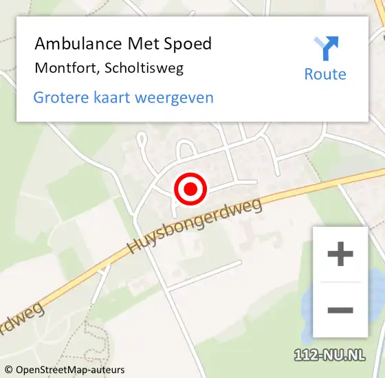 Locatie op kaart van de 112 melding: Ambulance Met Spoed Naar Montfort, Scholtisweg op 8 februari 2023 18:26