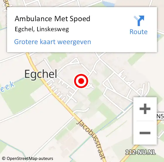 Locatie op kaart van de 112 melding: Ambulance Met Spoed Naar Egchel, Linskesweg op 14 augustus 2014 21:35