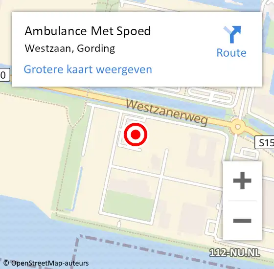 Locatie op kaart van de 112 melding: Ambulance Met Spoed Naar Westzaan, Gording op 8 februari 2023 19:22