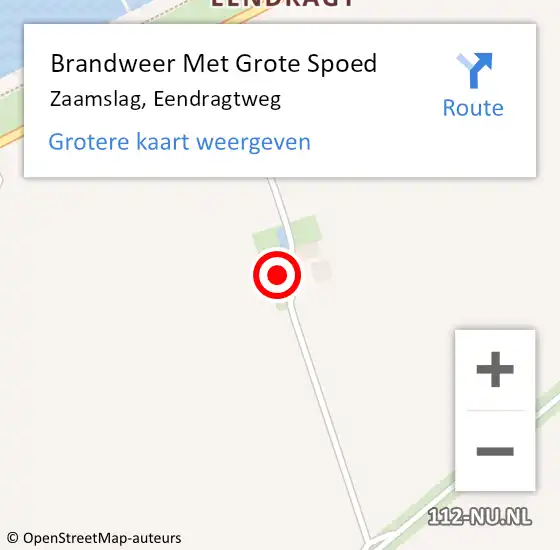 Locatie op kaart van de 112 melding: Brandweer Met Grote Spoed Naar Zaamslag, Eendragtweg op 8 februari 2023 19:51