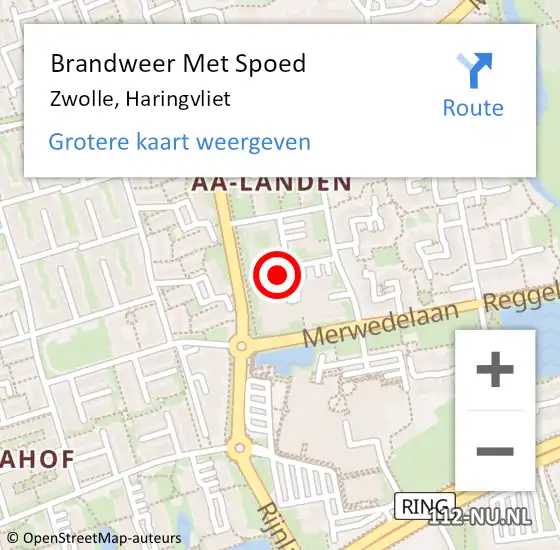 Locatie op kaart van de 112 melding: Brandweer Met Spoed Naar Zwolle, Haringvliet op 8 februari 2023 20:04