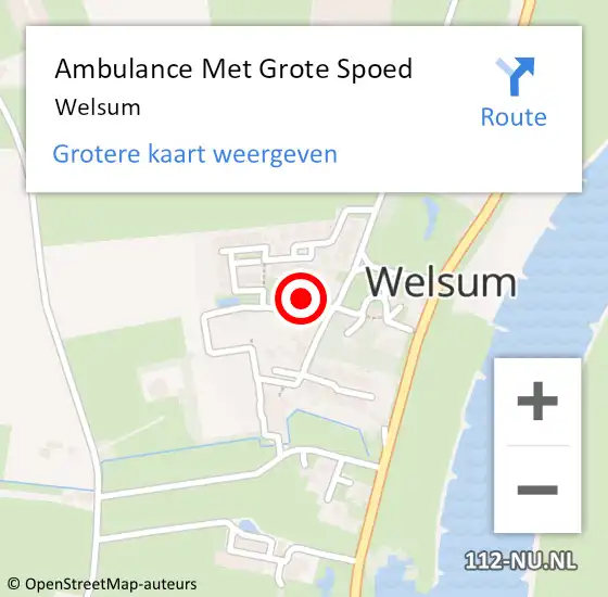 Locatie op kaart van de 112 melding: Ambulance Met Grote Spoed Naar Welsum op 8 februari 2023 20:10