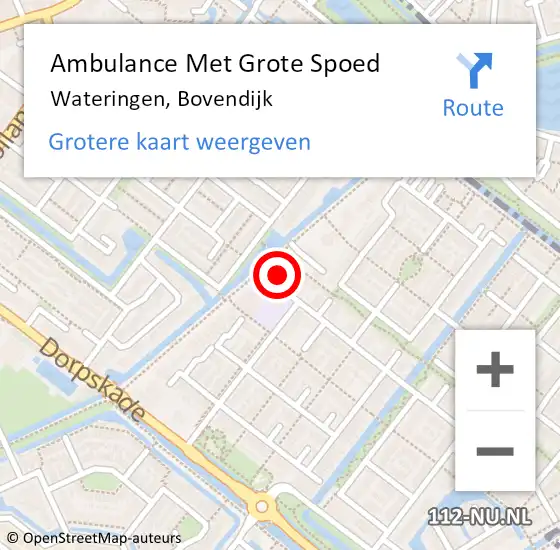 Locatie op kaart van de 112 melding: Ambulance Met Grote Spoed Naar Wateringen, Bovendijk op 8 februari 2023 22:03