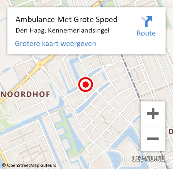 Locatie op kaart van de 112 melding: Ambulance Met Grote Spoed Naar Den Haag, Kennemerlandsingel op 8 februari 2023 23:15