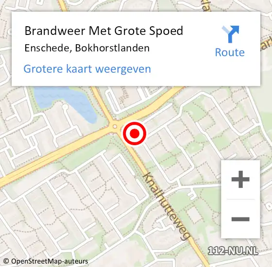 Locatie op kaart van de 112 melding: Brandweer Met Grote Spoed Naar Enschede, Bokhorstlanden op 9 februari 2023 00:16