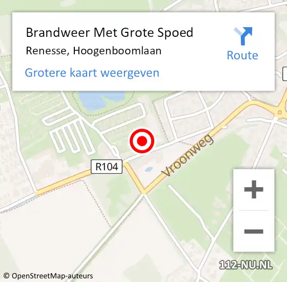 Locatie op kaart van de 112 melding: Brandweer Met Grote Spoed Naar Renesse, Hoogenboomlaan op 9 februari 2023 01:27