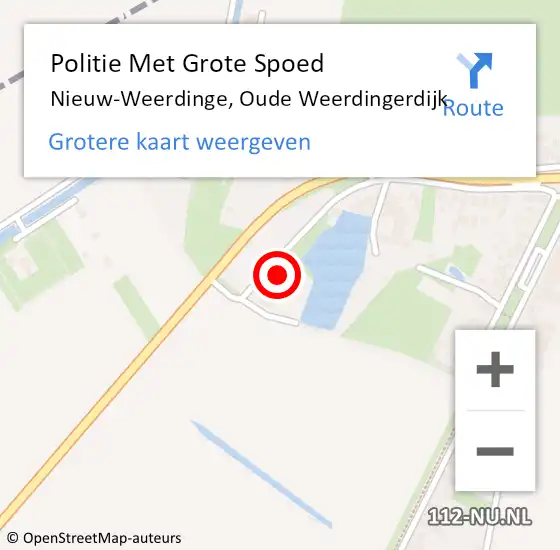 Locatie op kaart van de 112 melding: Politie Met Grote Spoed Naar Nieuw-Weerdinge, Oude Weerdingerdijk op 9 februari 2023 02:44