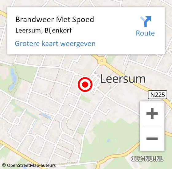 Locatie op kaart van de 112 melding: Brandweer Met Spoed Naar Leersum, Bijenkorf op 9 februari 2023 04:40