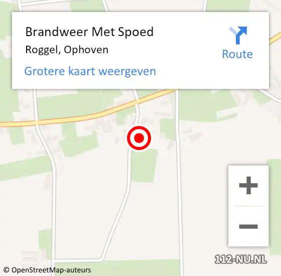 Locatie op kaart van de 112 melding: Brandweer Met Spoed Naar Roggel, Ophoven op 9 februari 2023 05:34