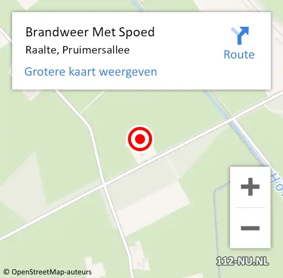 Locatie op kaart van de 112 melding: Brandweer Met Spoed Naar Raalte, Pruimersallee op 9 februari 2023 07:01