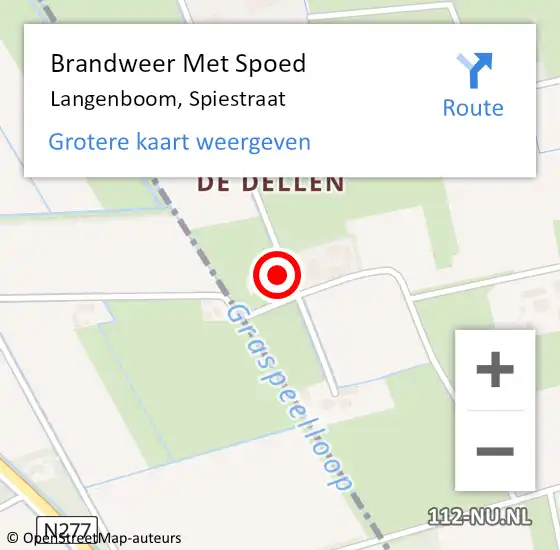 Locatie op kaart van de 112 melding: Brandweer Met Spoed Naar Langenboom, Spiestraat op 9 februari 2023 07:35