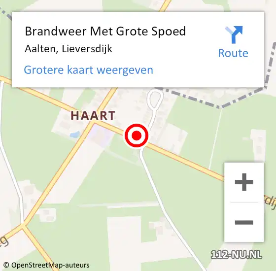 Locatie op kaart van de 112 melding: Brandweer Met Grote Spoed Naar Aalten, Lieversdijk op 9 februari 2023 08:36