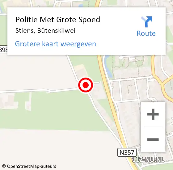 Locatie op kaart van de 112 melding: Politie Met Grote Spoed Naar Stiens, Bûtenskilwei op 9 februari 2023 08:58