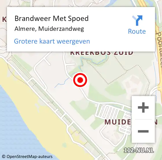 Locatie op kaart van de 112 melding: Brandweer Met Spoed Naar Almere, Muiderzandweg op 9 februari 2023 10:21