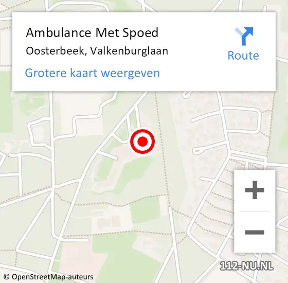 Locatie op kaart van de 112 melding: Ambulance Met Spoed Naar Oosterbeek, Valkenburglaan op 9 februari 2023 11:28